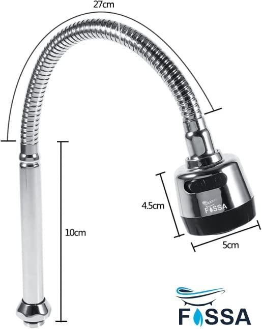 FOSSA 360 Degree Swivel Spout, 304 Stainless Steel Kitchen Sink Faucet Pipe Fittings Adjustable Temperature Single Handle Connection